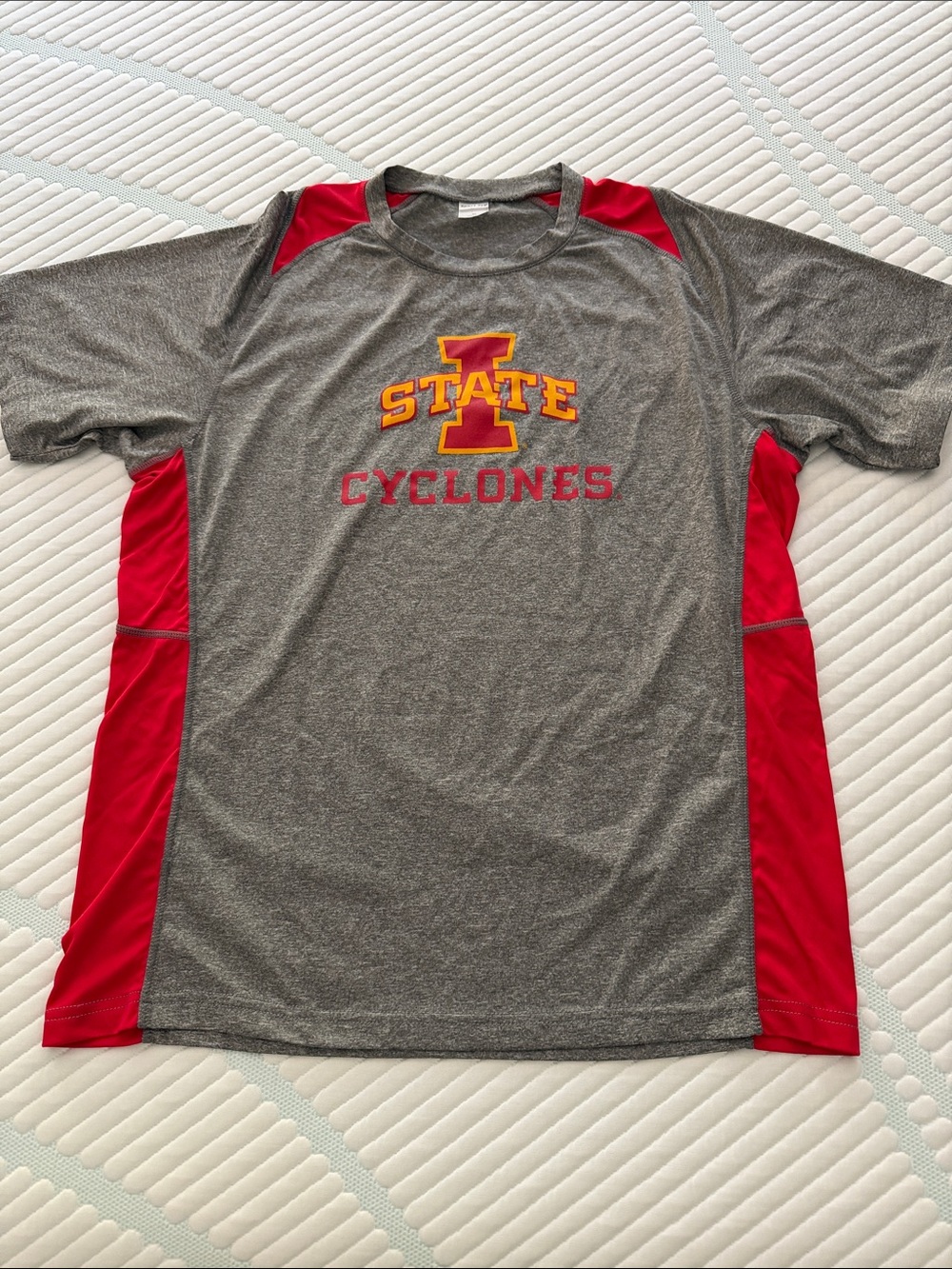Sport-Tek Gray and Red Iowa State Cyclones Short Sleeve Shirt